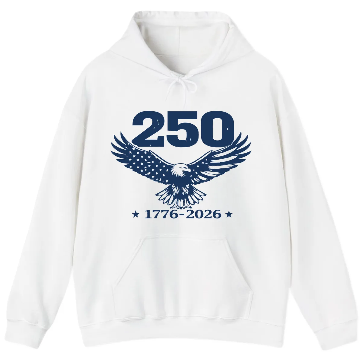 America 250th Anniversary Eagle Design Hoodie in White